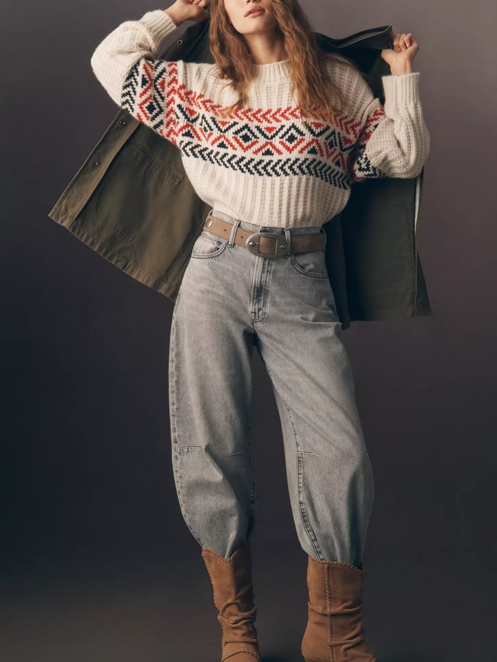 MOTHER Light Gray Boyfriend Jeans with Balloon Silhouette